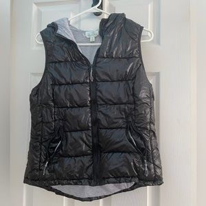 Tangerine Black Puffer Vest